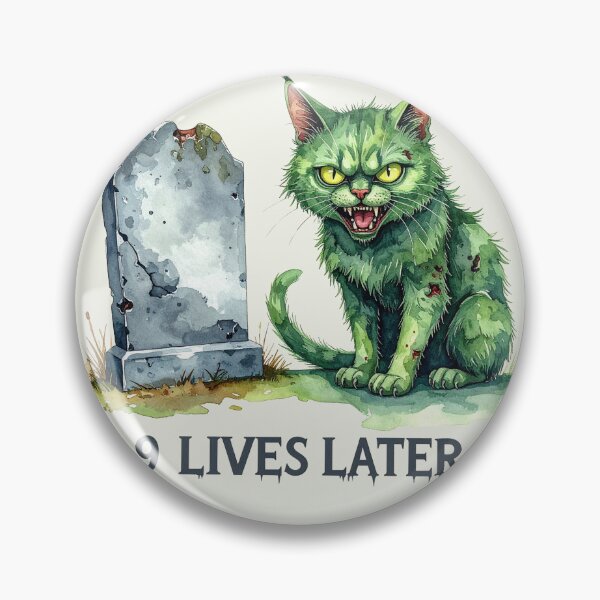Item preview, Nine lives later, green zombie cat designed and sold by LiskoDesign.