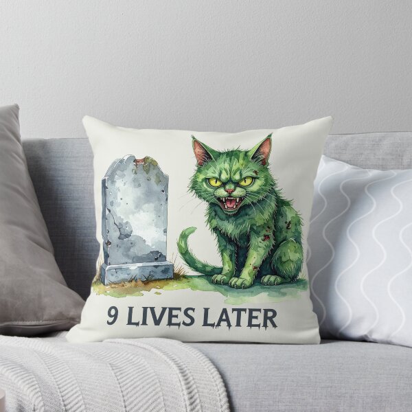 Item preview, Nine lives later, green zombie cat designed and sold by LiskoDesign.
