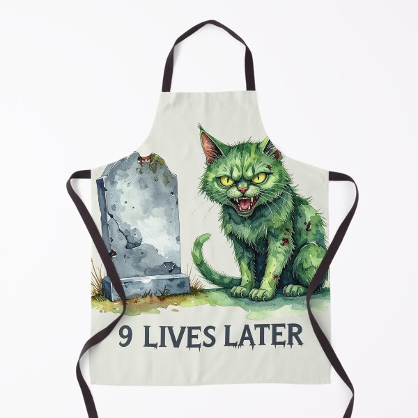 Item preview, Nine lives later, green zombie cat designed and sold by LiskoDesign.