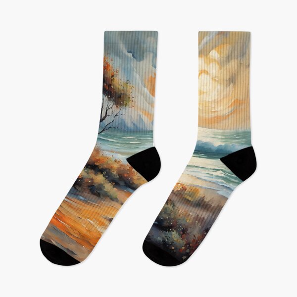 Item preview, Surreal Ocean Sunset Painting designed and sold by ByNicoleSara.