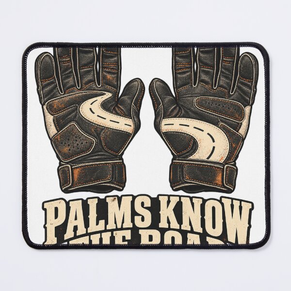 Item preview, Palms Know the Road – Motorcycle Gloves Art designed and sold by TorqueTheoryLab.