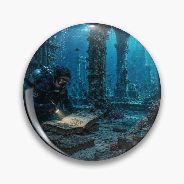 Item preview, Scuba Diver in Sunken Library designed and sold by ArcaneVisionArt.
