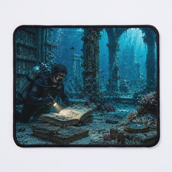Item preview, Scuba Diver in Sunken Library designed and sold by ArcaneVisionArt.