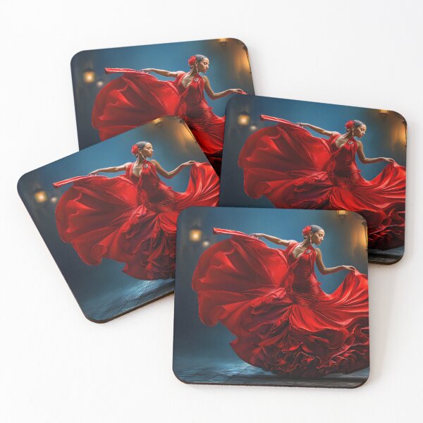 Item preview, Dramatic Red Dress Dance in Enchanting Atmosphere designed and sold by Artessie.