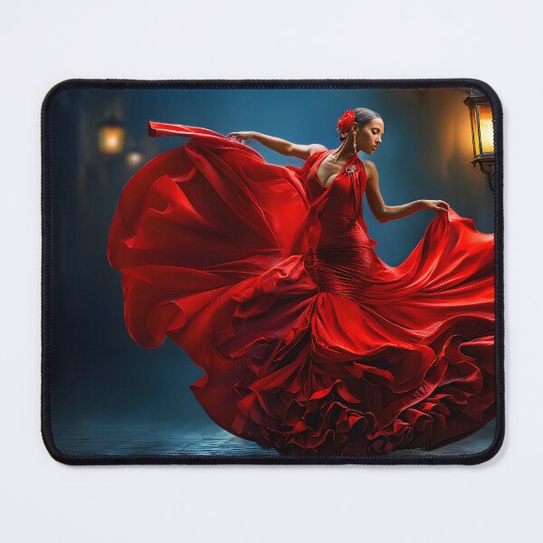 Item preview, Dramatic Red Dress Dance in Enchanting Atmosphere designed and sold by Artessie.