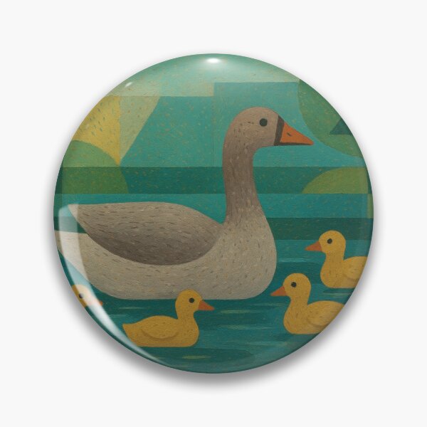 Item preview, Mother Duck swimming with Ducklings – Painting designed and sold by GalleryKauffeld.