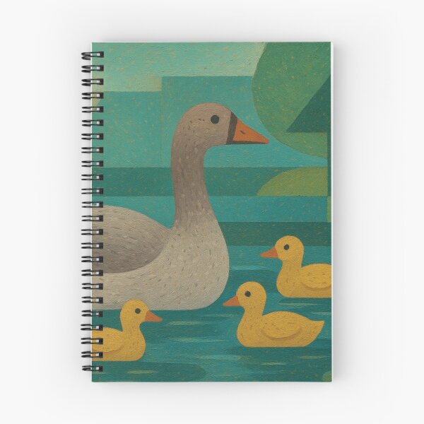 Item preview, Mother Duck swimming with Ducklings – Painting designed and sold by GalleryKauffeld.