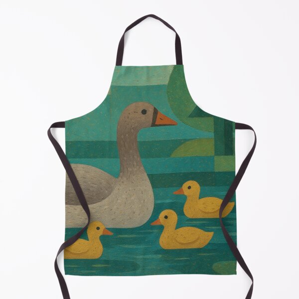 Item preview, Mother Duck swimming with Ducklings – Painting designed and sold by GalleryKauffeld.