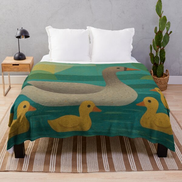 Item preview, Mother Duck swimming with Ducklings – Painting designed and sold by GalleryKauffeld.