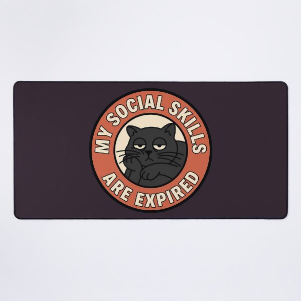 Item preview, Social Skills Are Expired Black Cat Badge designed and sold by DripCultureLab.