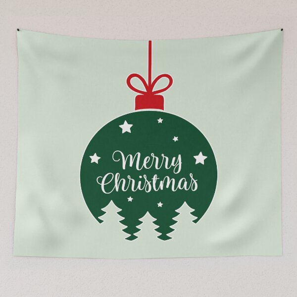Item preview, Retro Merry Christmas Bauble, Vintage Green Holiday Ornament with Red Bow designed and sold by zozo-shop.