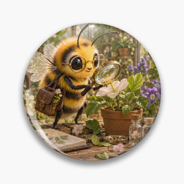 Item preview, Cute Bee in Flower Garden designed and sold by ArcaneVisionArt.