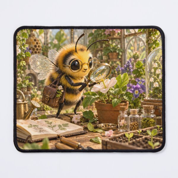 Item preview, Cute Bee in Flower Garden designed and sold by ArcaneVisionArt.