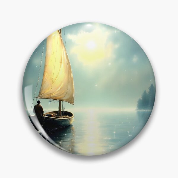 Item preview, Moonscape With Solitary Boat designed and sold by ByNicoleSara.
