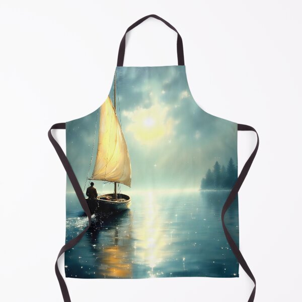 Item preview, Moonscape With Solitary Boat designed and sold by ByNicoleSara.