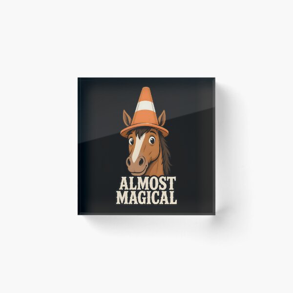 Item preview, Almost Magical Funny Horse Traffic Cone Unicorn Humor Gifts designed and sold by LeSoniPapaPrint.