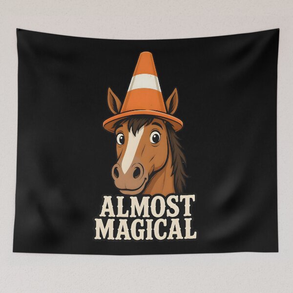 Item preview, Almost Magical Funny Horse Traffic Cone Unicorn Humor Gifts designed and sold by LeSoniPapaPrint.
