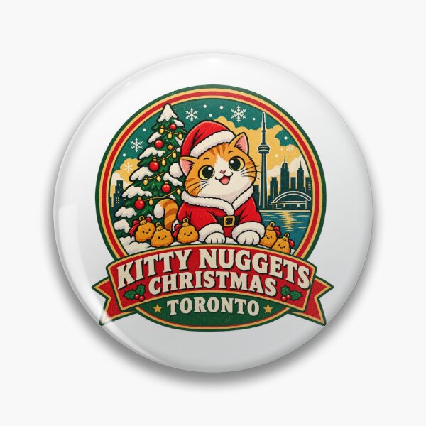 Item preview, Kitty Nuggets Christmas Shirt – Toronto Cute Cat Santa Retro Design designed and sold by Globalcitytees.