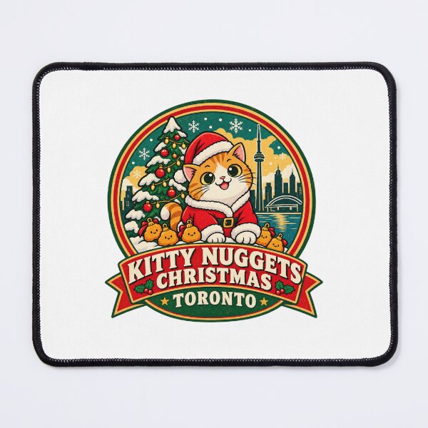 Item preview, Kitty Nuggets Christmas Shirt – Toronto Cute Cat Santa Retro Design designed and sold by Globalcitytees.