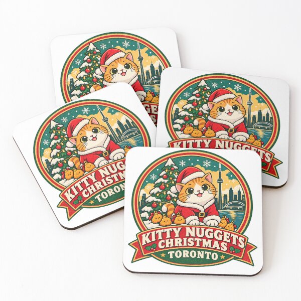 Item preview, Kitty Nuggets Christmas Shirt – Toronto Cute Cat Santa Retro Design designed and sold by Globalcitytees.