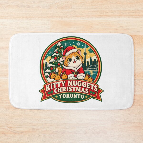 Item preview, Kitty Nuggets Christmas Shirt – Toronto Cute Cat Santa Retro Design designed and sold by Globalcitytees.