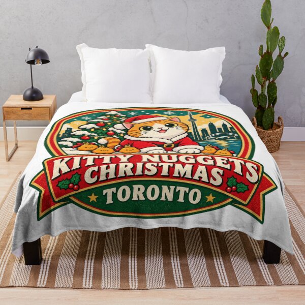 Item preview, Kitty Nuggets Christmas Shirt – Toronto Cute Cat Santa Retro Design designed and sold by Globalcitytees.