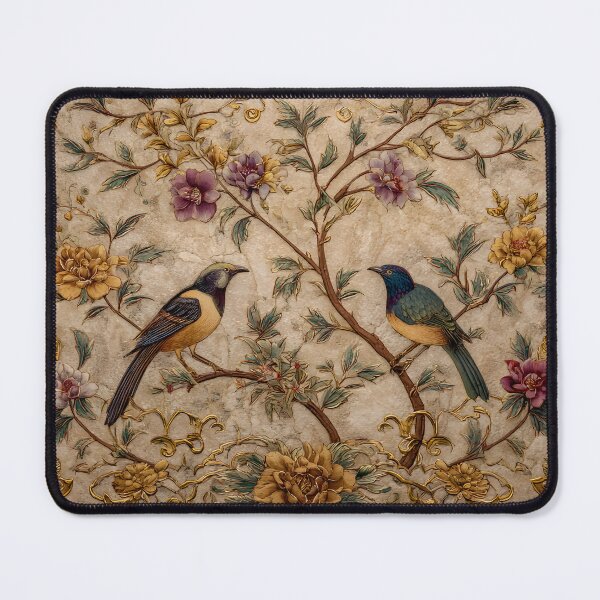 Item preview, Chinoiserie Songbirds Peony Cream Gold Vintage Floral designed and sold by GrinGalore.