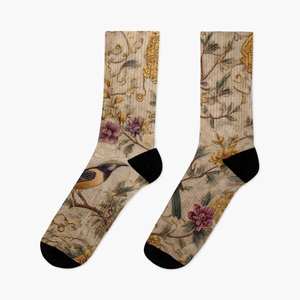 Item preview, Chinoiserie Songbirds Peony Cream Gold Vintage Floral designed and sold by GrinGalore.