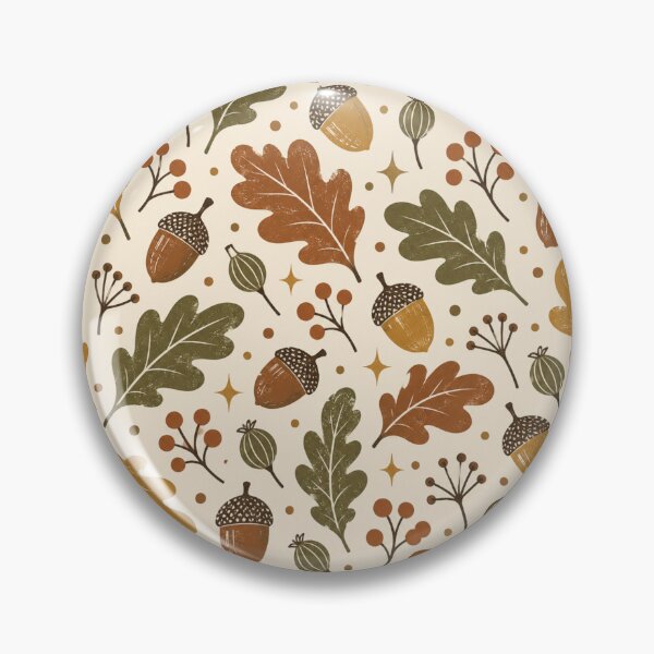 Item preview, Vintage Acorn and Oak Leaf Autumn Pattern designed and sold by Golden Era Studio.