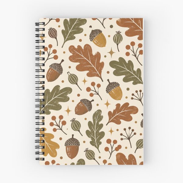 Item preview, Vintage Acorn and Oak Leaf Autumn Pattern designed and sold by Golden Era Studio.
