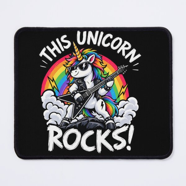 Item preview, funny rocker unicorn guitar rainbow music lover designed and sold by Fedemedu.