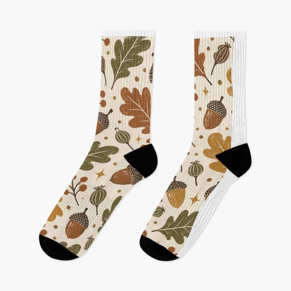 Item preview, Vintage Acorn and Oak Leaf Autumn Pattern designed and sold by Golden Era Studio.
