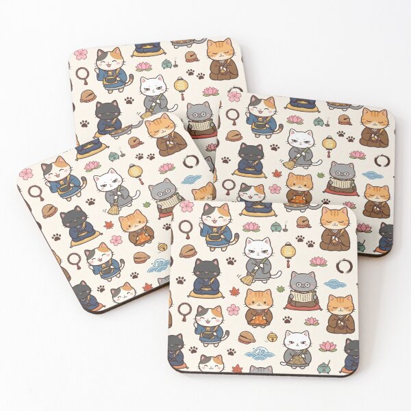 Item preview, Kawaii Japanese Cat Pattern designed and sold by lungpleecha.