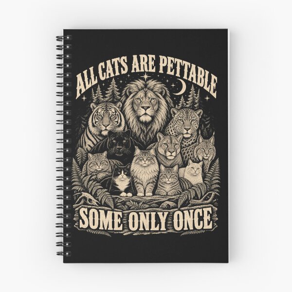 Item preview, All Cats are Pettable Some Only Once Wild Cat Relaxed Retro designed and sold by will freed18.