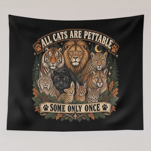 Item preview, Funny All Cats are Pettable Some Only Once Wild Vintage designed and sold by will freed18.