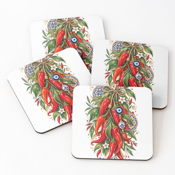 Item preview, Red Chili Peppers Botanical Watercolor Garden Art designed and sold by wecrea.
