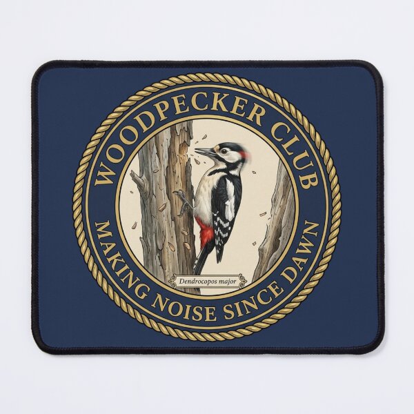 Item preview, Making Noise Since Dawn Woodpecker Humor Badge designed and sold by CalmCapy Co.