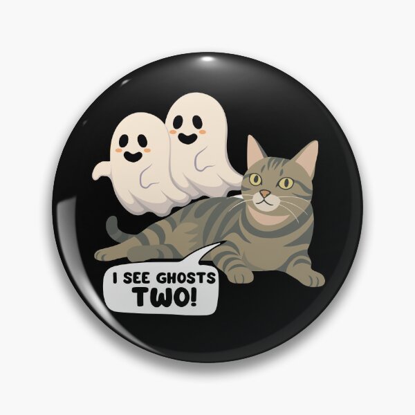 Item preview, Halloween tabby seeing ghosts designed and sold by BigfeetLittlepaws.