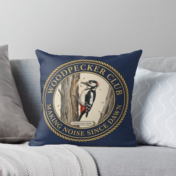 Item preview, Making Noise Since Dawn Woodpecker Humor Badge designed and sold by CalmCapy Co.