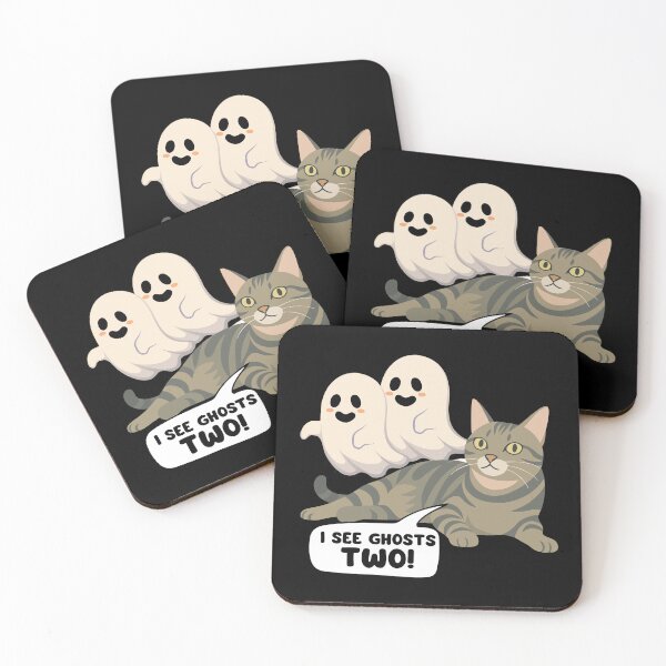 Item preview, Halloween tabby seeing ghosts designed and sold by BigfeetLittlepaws.