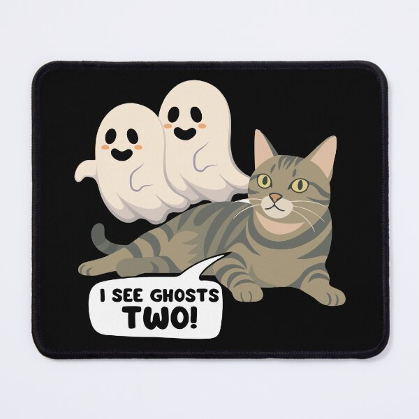 Item preview, Halloween tabby seeing ghosts designed and sold by BigfeetLittlepaws.