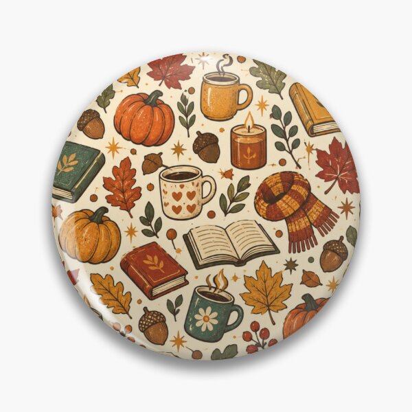 Item preview, Cozy Fall Objects Vintage Autumn Seamless Pattern designed and sold by Golden Era Studio.