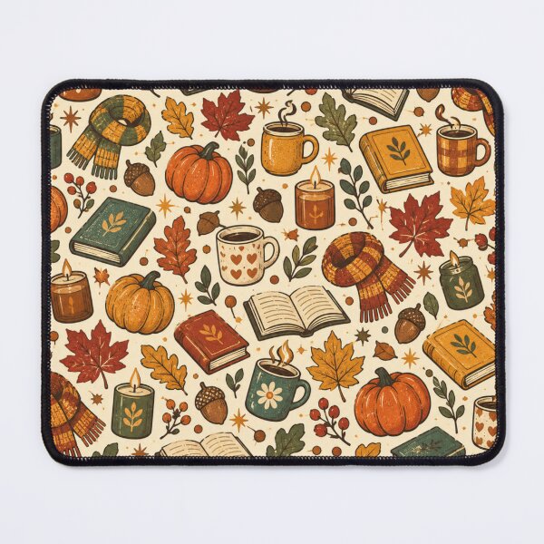 Item preview, Cozy Fall Objects Vintage Autumn Seamless Pattern designed and sold by Golden Era Studio.