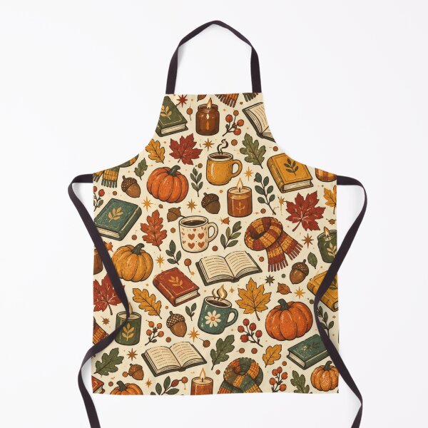 Item preview, Cozy Fall Objects Vintage Autumn Seamless Pattern designed and sold by Golden Era Studio.