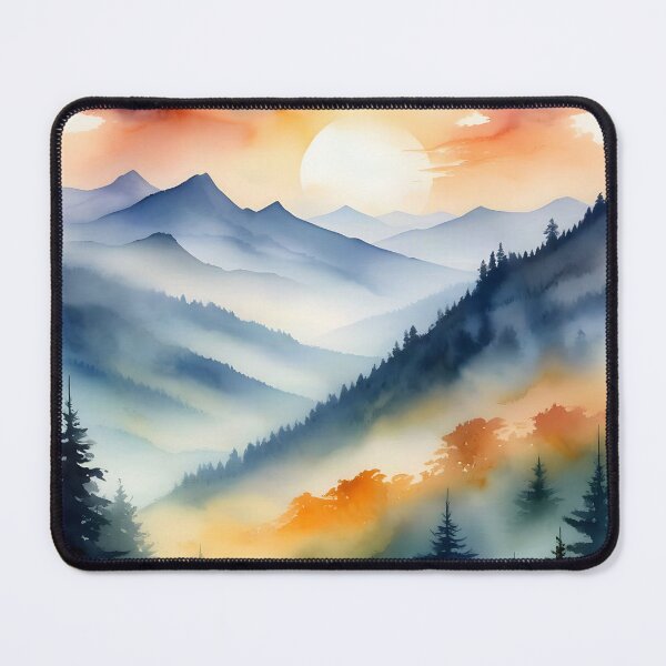 Item preview, Watercolor Mountain Sunrise designed and sold by ByNicoleSara.