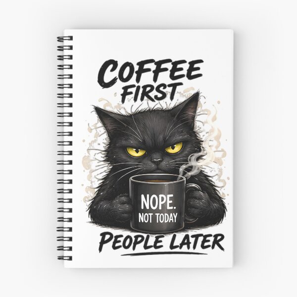 Item preview, Black Cat Coffee First People Later Nope Not Today designed and sold by Pyt27.