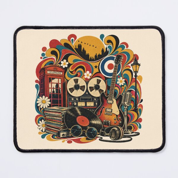 Item preview, Sixty Years of British Invasion Retro Rock Poster Tee designed and sold by Fanverse Merchandise.