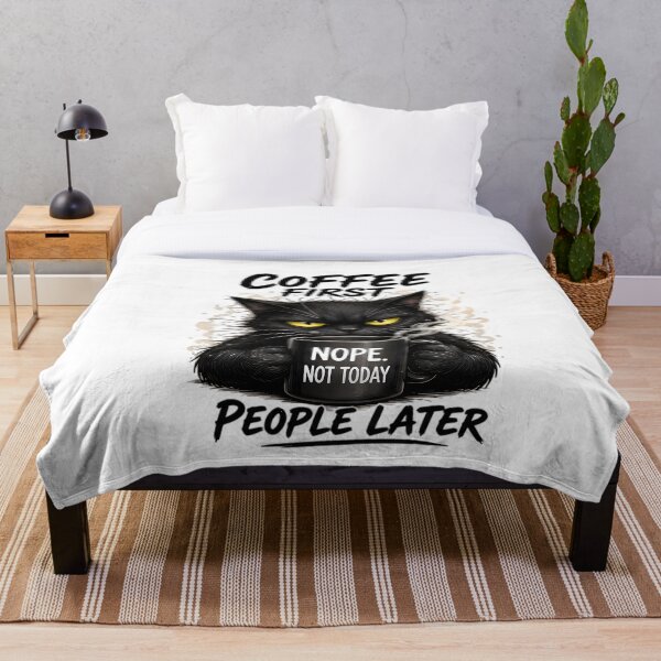Item preview, Black Cat Coffee First People Later Nope Not Today designed and sold by Pyt27.