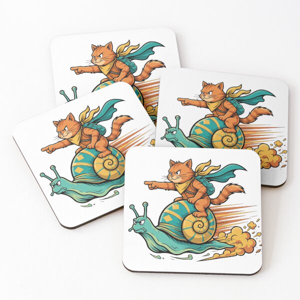 Item preview, Heroic Warrior Cat Riding a Speed Snail Retro Art designed and sold by dalilashops.