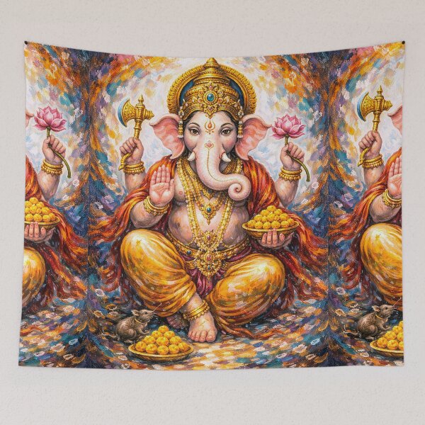 Item preview, Ganesha – Hindu God of Wisdom and Prosperity Painting designed and sold by GalleryKauffeld.